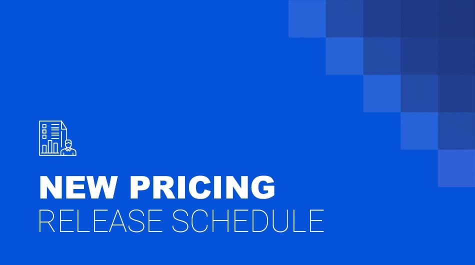 New pricing release, schedule, and conditions